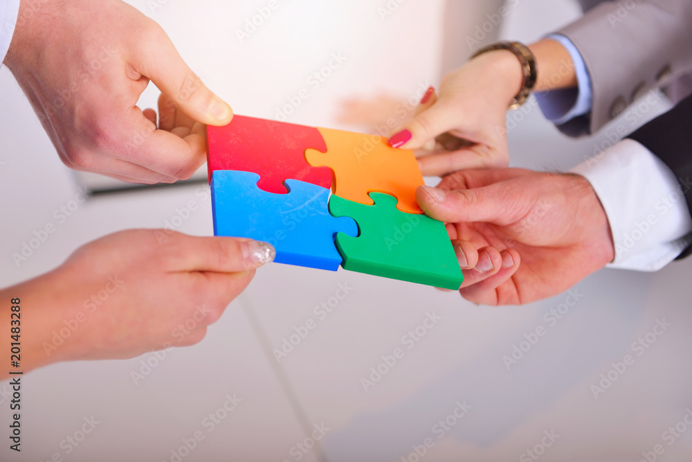 Business Connection Corporate Team Jigsaw Puzzle Concep Business Connection Corporate Team Jigsaw Puzzle Concep