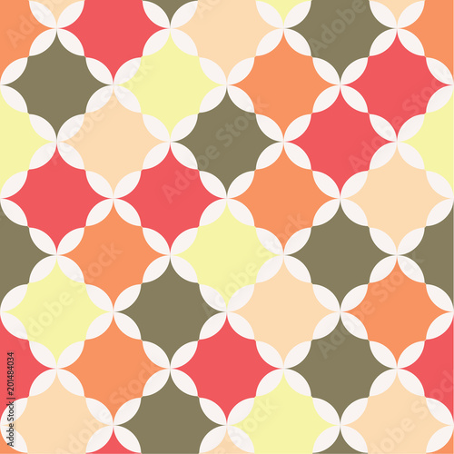 Seamless retro pattern with geometrical shapes