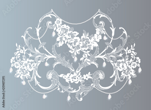 lace ornate element. vector illustration