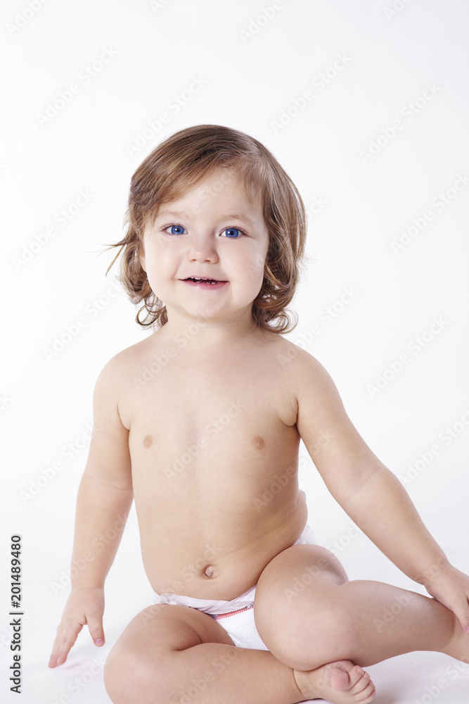 Baby sitting at studio shot . Baby sitting at studio shot .
