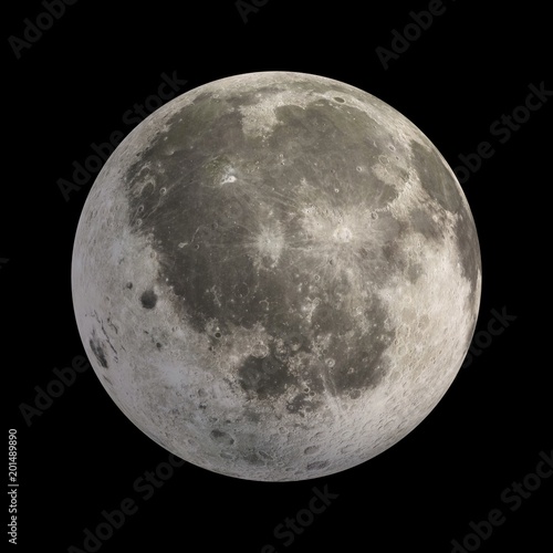 3D Rendering Moon isolated on black