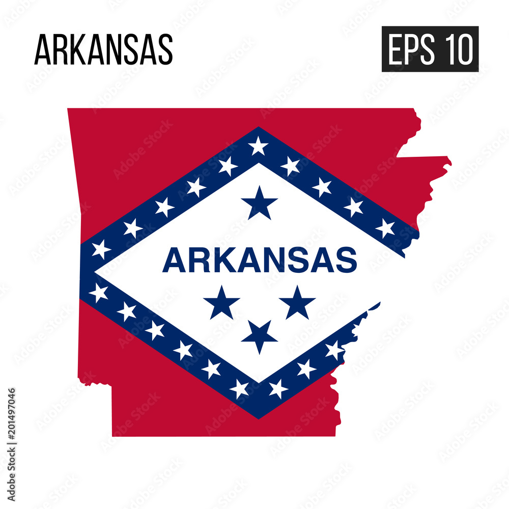 Arkansas map border with flag vector EPS10 Arkansas map border with flag vector EPS10