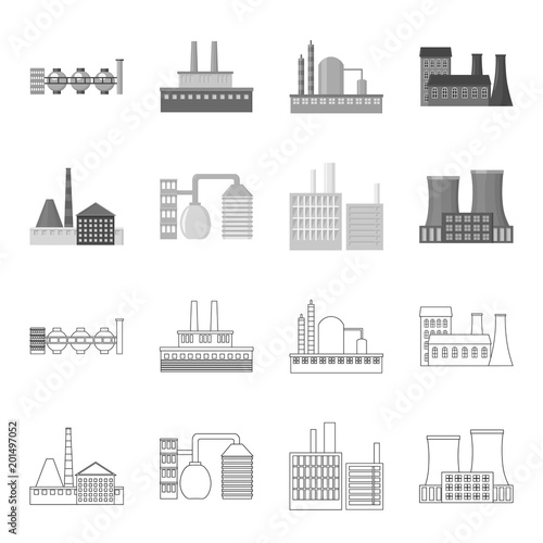 Industry, production.Factory set collection icons in outline,monochrome style vector symbol stock illustration web.