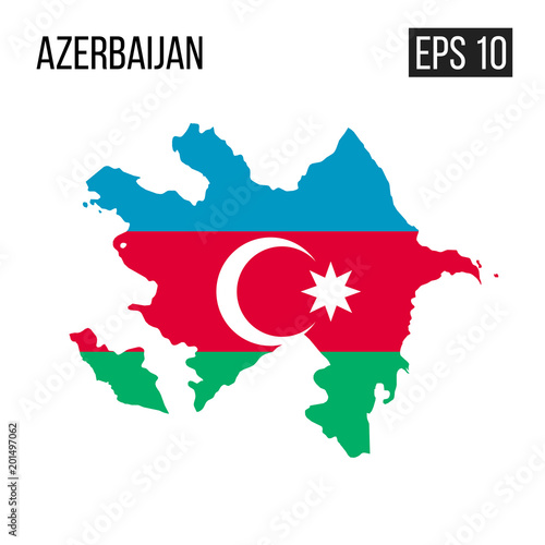 Azerbaijan map border with flag vector EPS10