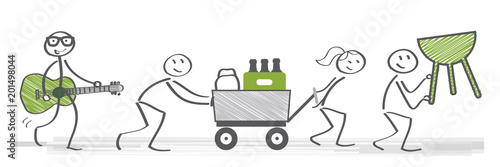Grillparty - Freunde gehen zum Grillfest