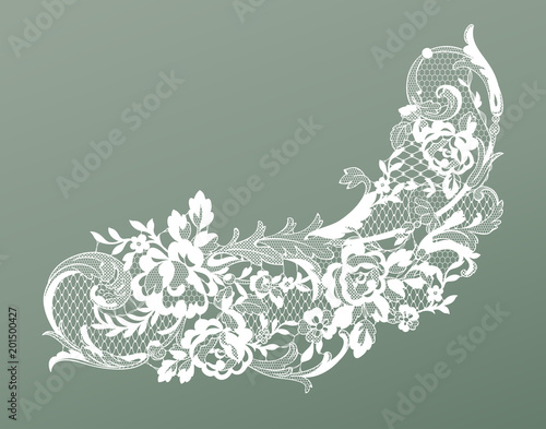 lace flowers decoration element