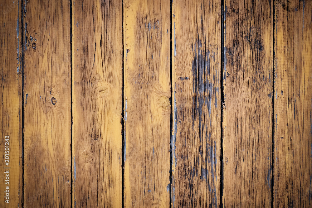 Fototapeta premium Yellow Rustic Vintage Background Top View