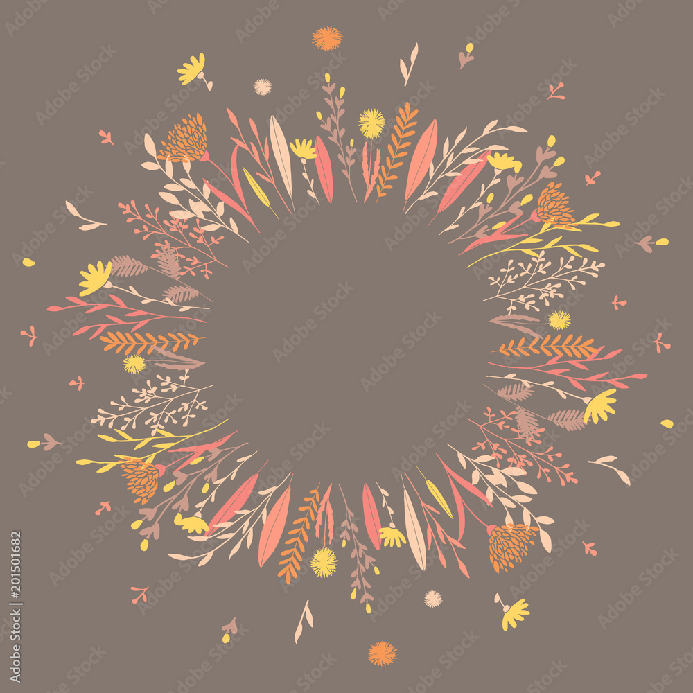 Floral round wreath.