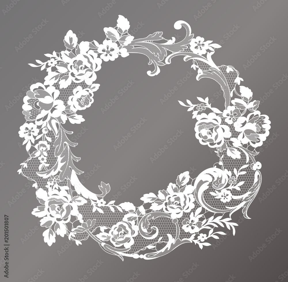 lace flowers frame decoration element lace flowers frame decoration element