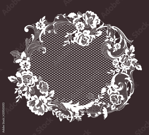 lace flowers frame decoration element