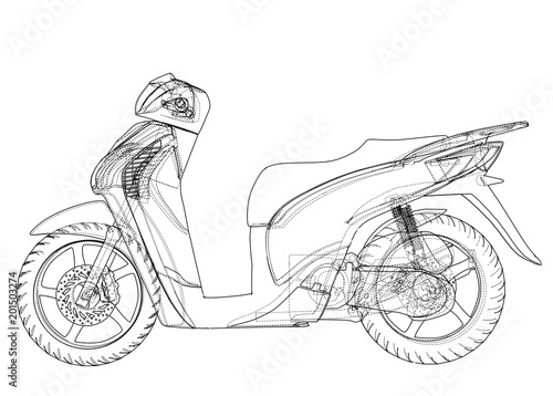 Scooter outline concept. Vector