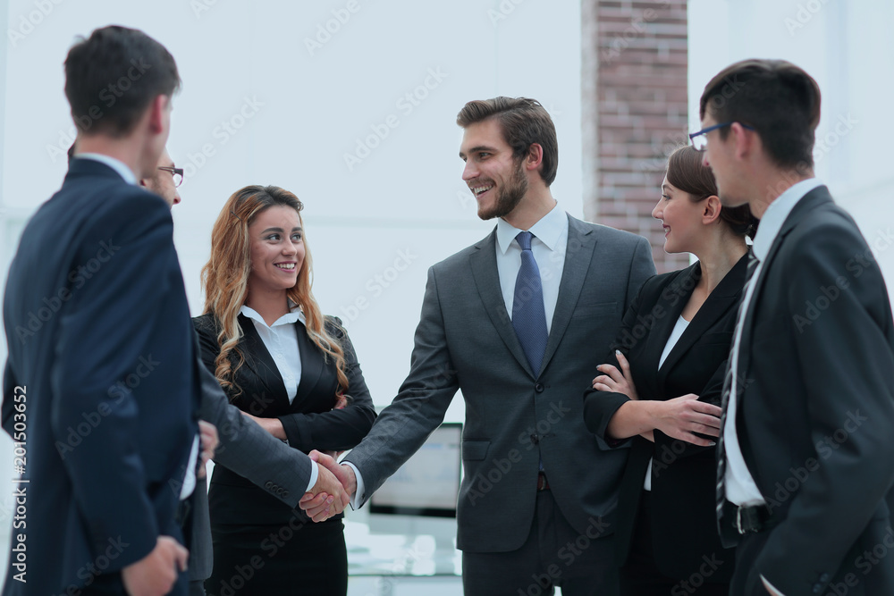 business handshake of businessmen in the office business handshake of businessmen in the office