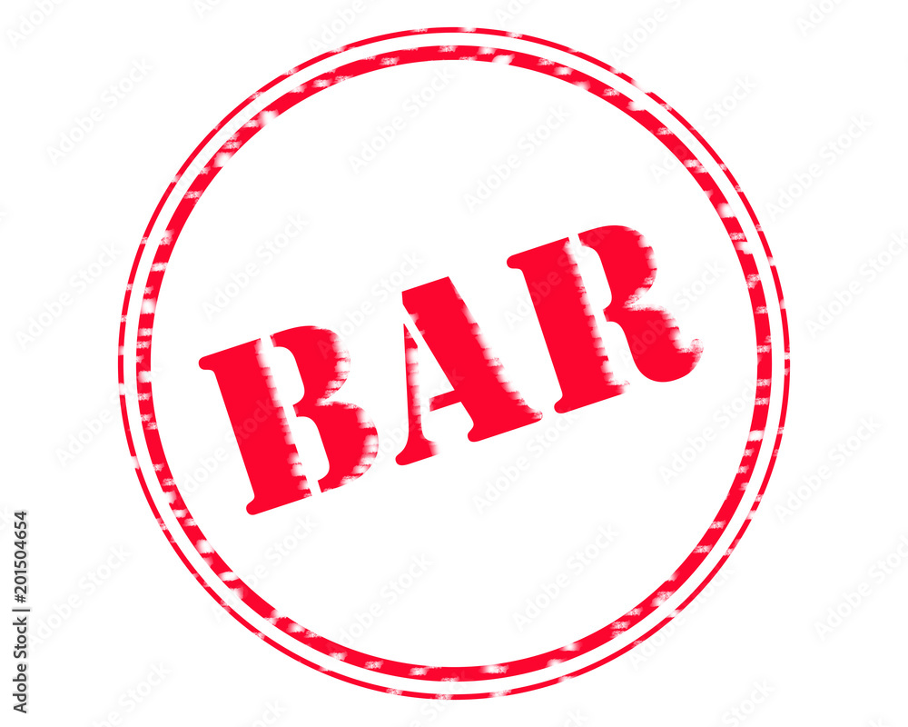 BAR RED Stamp Text on Circle white backgroud BAR RED Stamp Text on Circle white backgroud