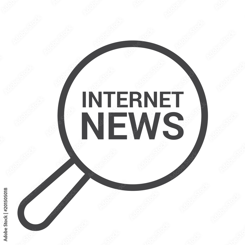 News Concept: Magnifying Optical Glass With Words Internet News News Concept: Magnifying Optical Glass With Words Internet News