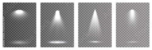 Vector light sources, concert lighting, steel floodlights. Concert spotlight with a beam.