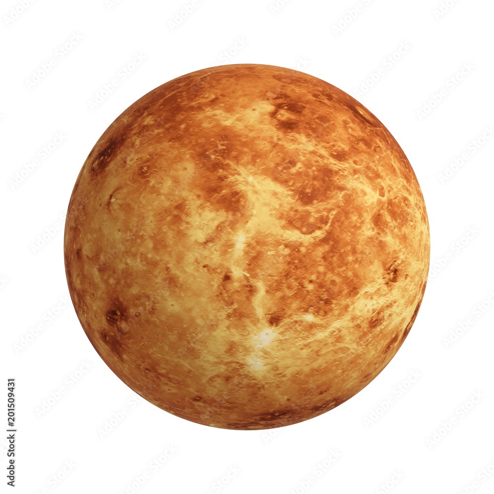 Fototapeta premium 3D Rendering Planet Venus isolated on white