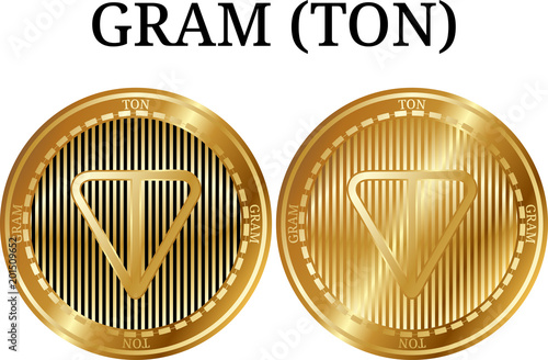 Set of physical golden coin GRAM (TON)