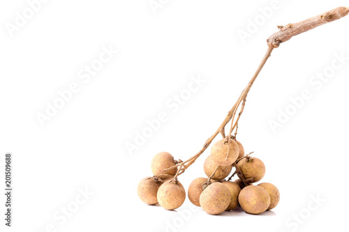 Fresh longan on white background