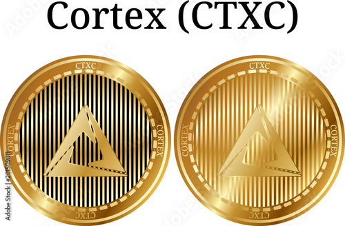 Set of physical golden coin Cortex (CTXC)