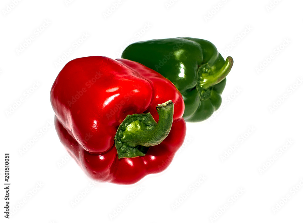Bulgarian pepper on a white background Bulgarian pepper on a white background