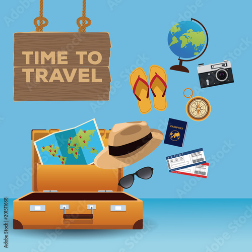 Time to rravel concept vector illustration graphic design