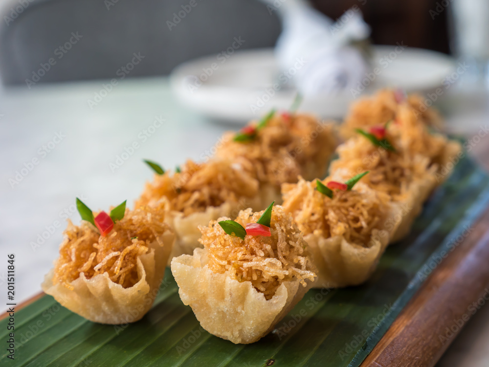 Thai traditional sweetmeat, Crispy Golden cup Thai traditional sweetmeat, Crispy Golden cup