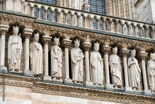 Architectural details of Cathedral Notre Dame de Paris