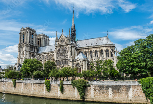 Cathedral of Notre Dame in Paris and the Seine river