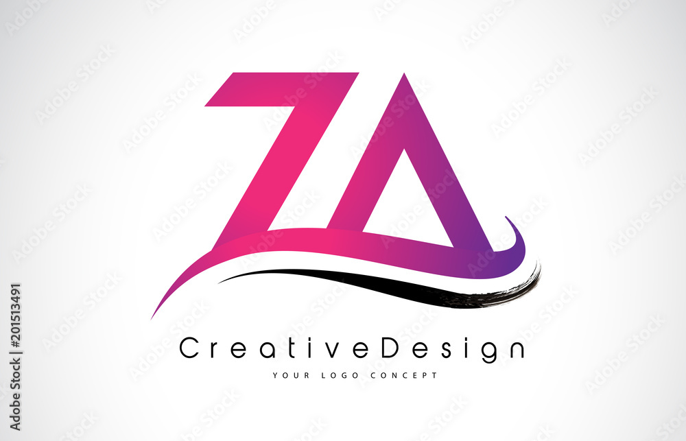 Fototapeta premium ZA Z A Letter Logo Design. Creative Icon Modern Letters Vector Logo.