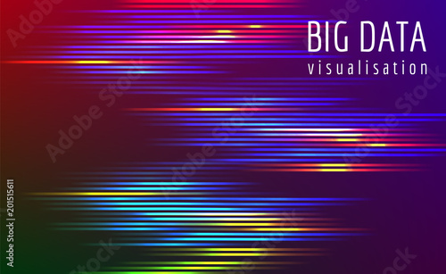 Abstract vector finance  big data graph visualization. Stock index infographics. Visual information complexity. Intricate data threads chart. Business analytics. Artifficial inteligence.