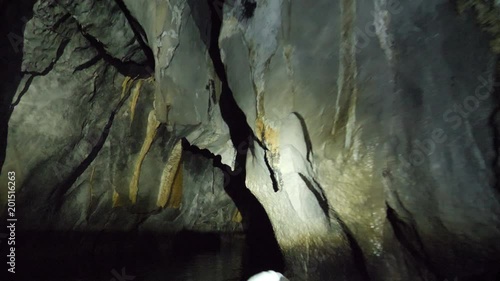Floating inside Underground river by boat, Sabang, Philippines