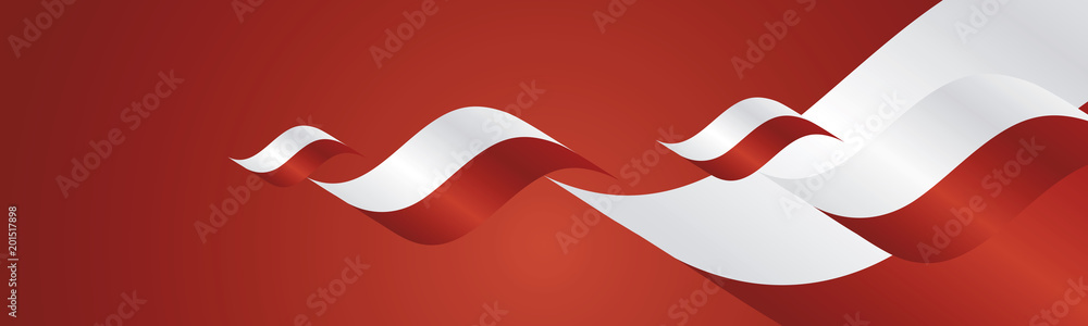 Poland Independence Day waving flags two fold landscape background Poland Independence Day waving flags two fold landscape background