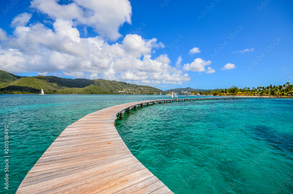 Caribbean Martinique pontoon on marin bay