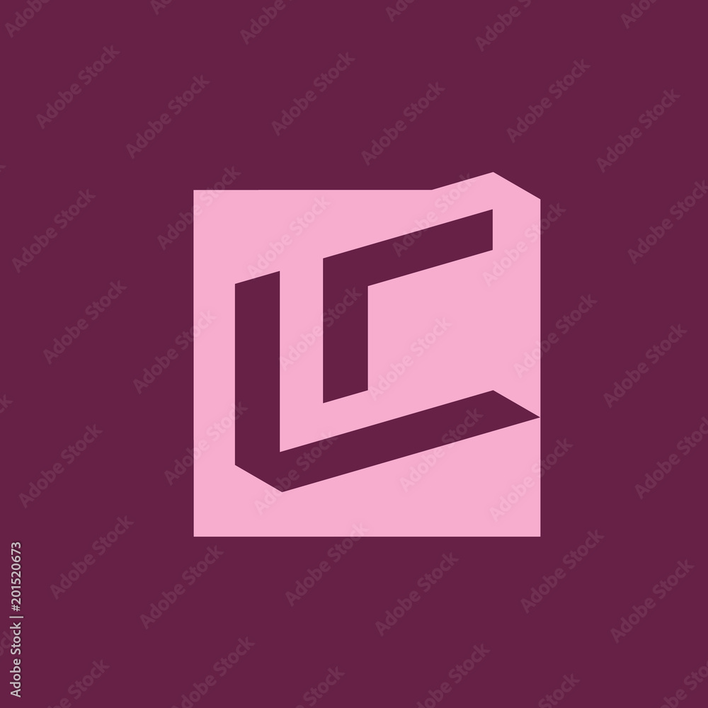 Sign of the letter L and O. Vector Illustration.