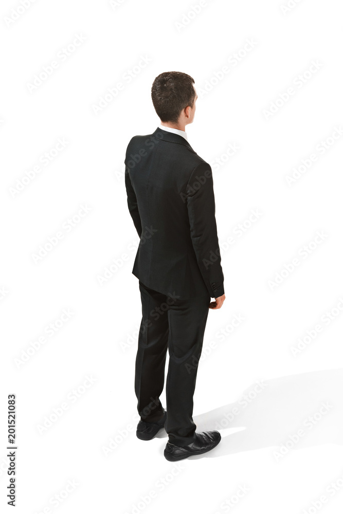 Back view of a businessman. Confident professional in suit Back view of a businessman. Confident professional in suit