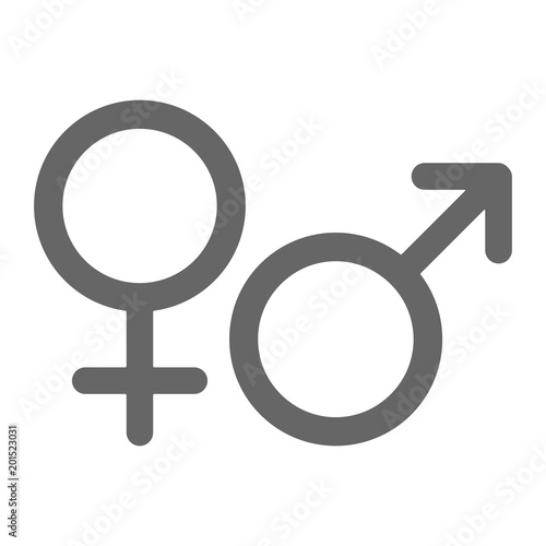 Female and male gender symbols. Vector icon.