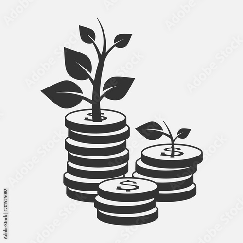 Money growth icon. Vector illustration.