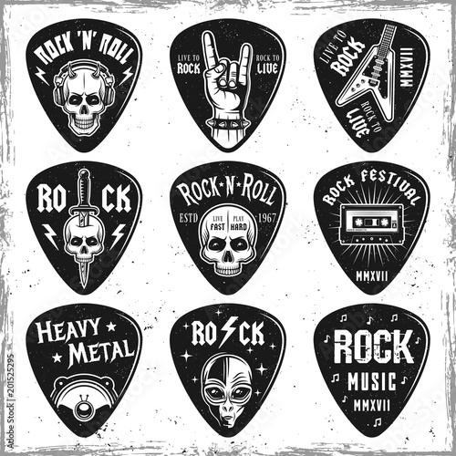 Guitar picks or mediators vector elements