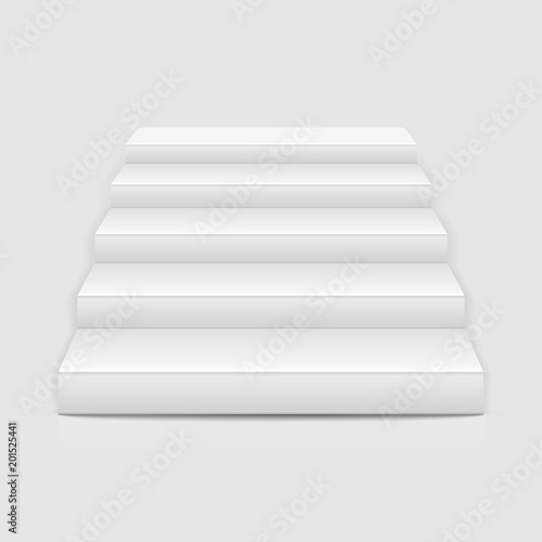 White stairs isolated on white background. Vector illustration.