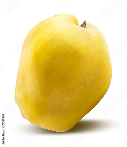 Fresh yellow quince isolated on white background. Clipping path