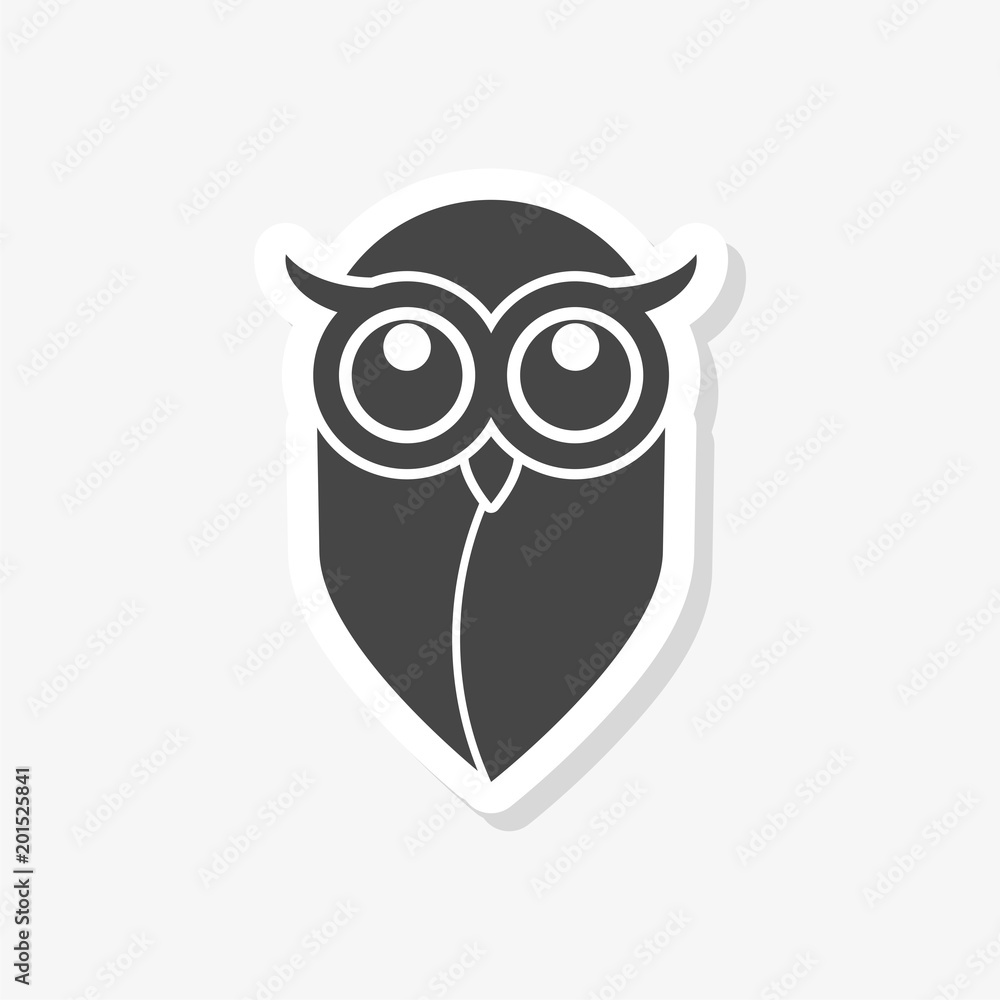 Owl sticker, Owl logo, Owl illustration, simple vector icon