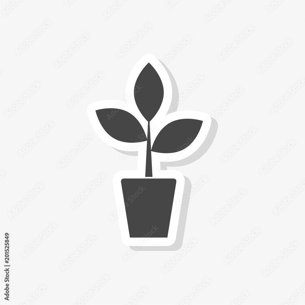 Plant sprout sticker, Plant eco logo, simple vector icon Plant sprout sticker, Plant eco logo, simple vector icon