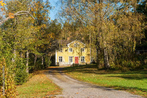 The countryside of Vikbolandet during autumn in Sweden