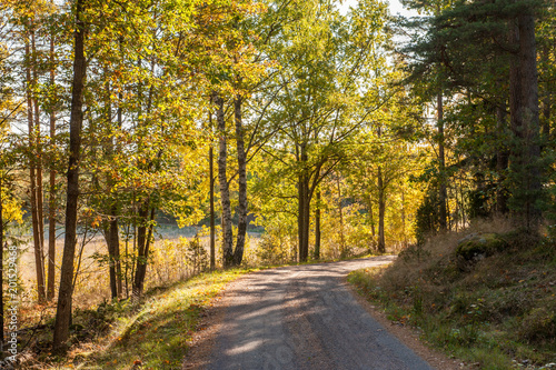 The countryside of Vikbolandet during autumn in Sweden