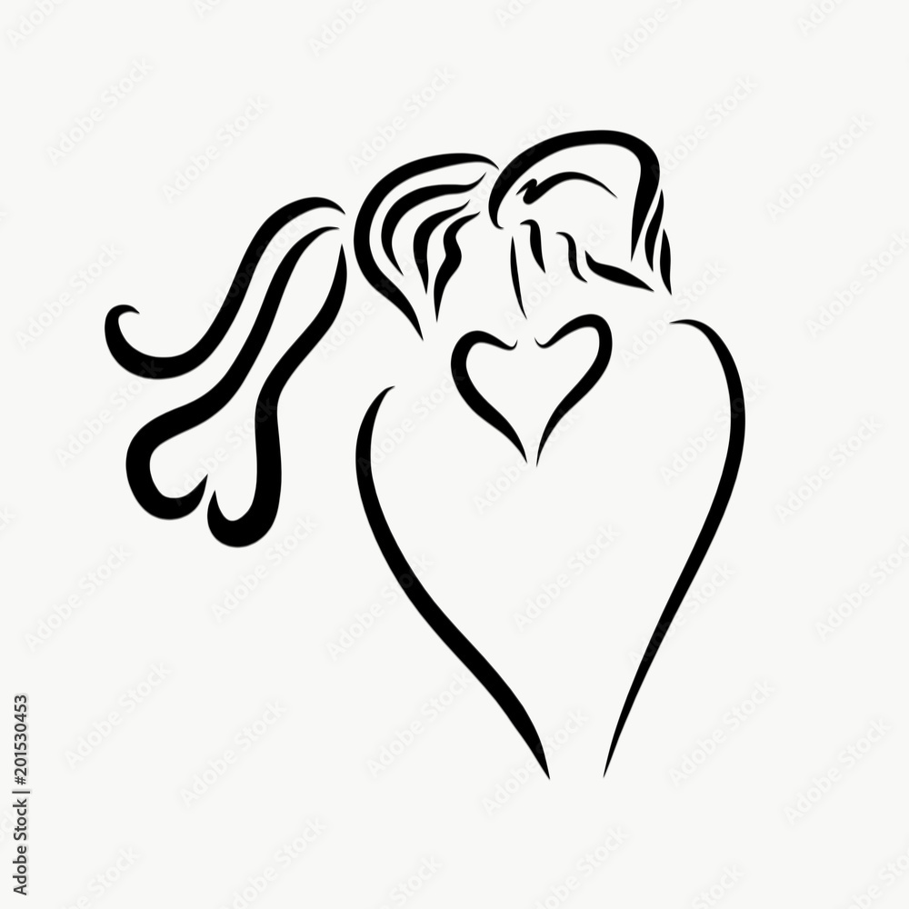 Kiss of a loving couple, creative Kiss of a loving couple, creative