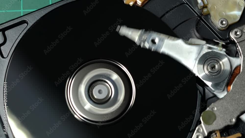 Computer HDD spinning. PC storage. Hard disk Computer HDD spinning. PC storage. Hard disk