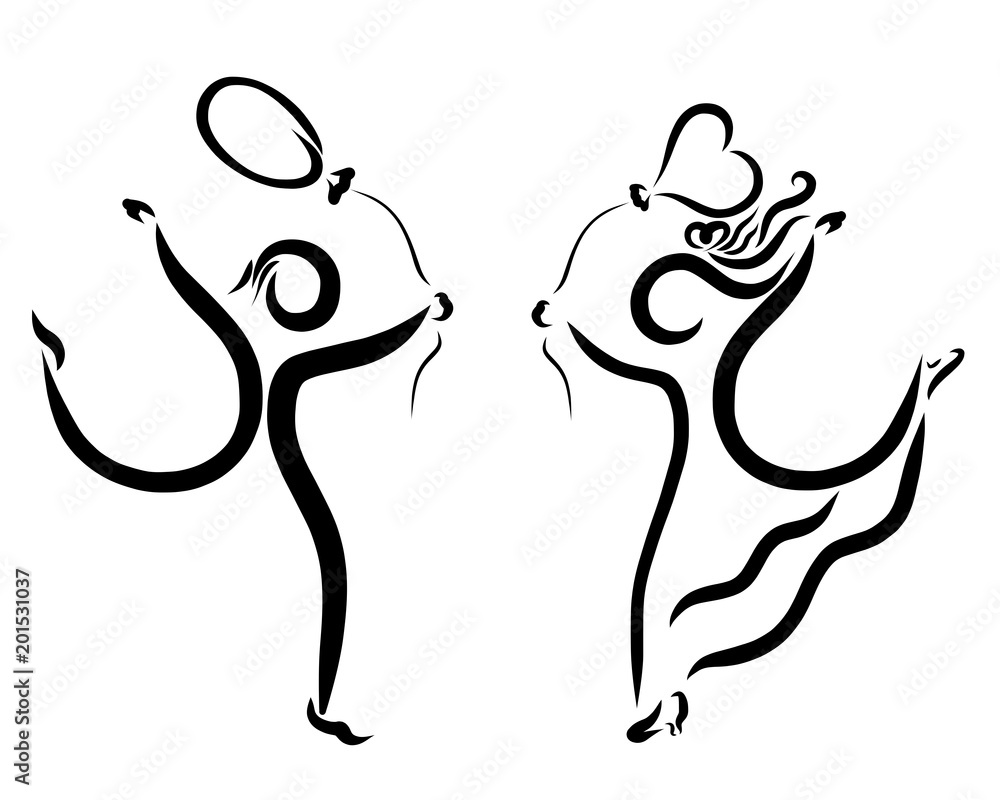 A boy and a girl running to each other for a meeting with balloons, friendship and romance A boy and a girl running to each other for a meeting with balloons, friendship and romance