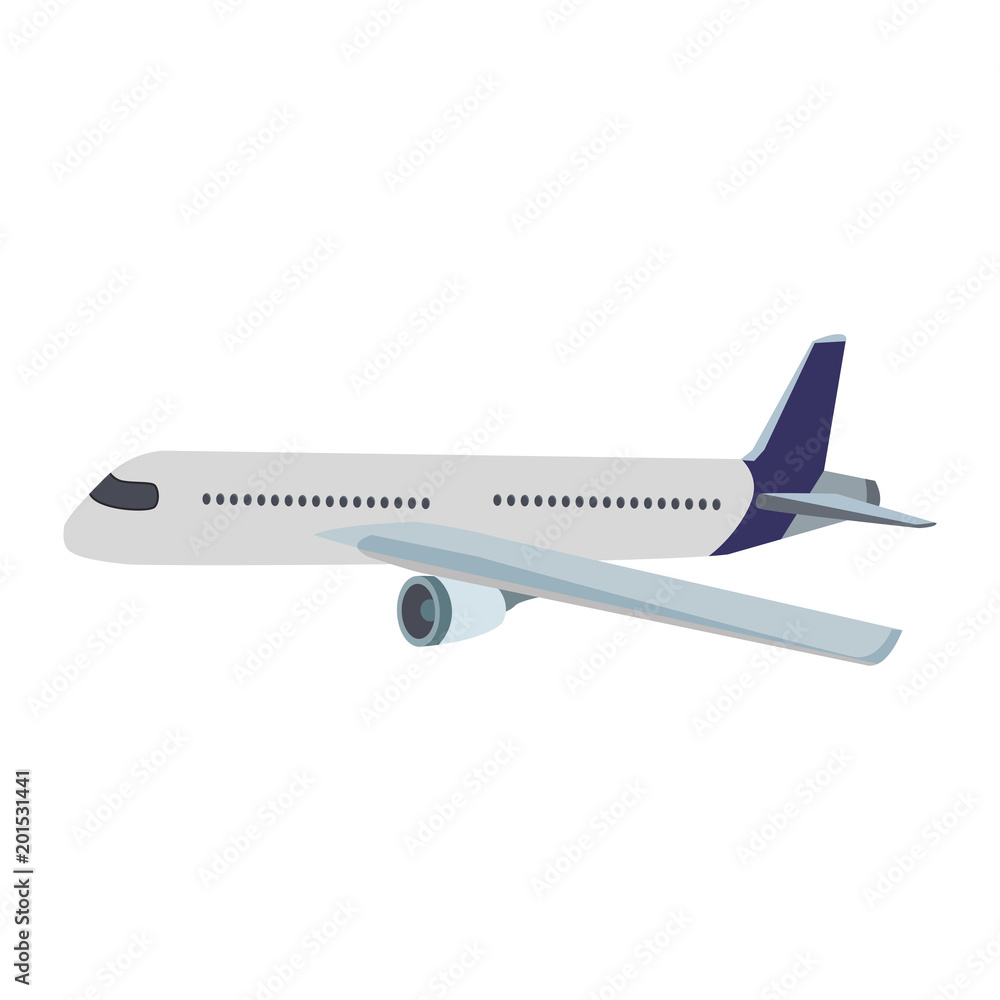 Jet airplane isolated vector illustration graphic design