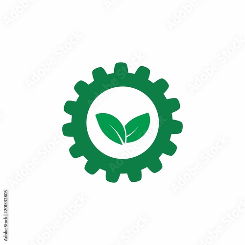 green gear logo icon for green machine