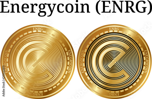 Set of physical golden coin Energycoin (ENRG) photo